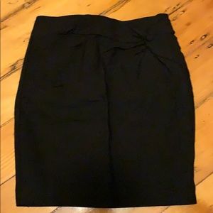 Black Pencil Skirt with Design Accent
